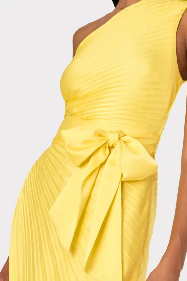 Maxi Dresses-MILLY Estelle Satin Dress Yellow
