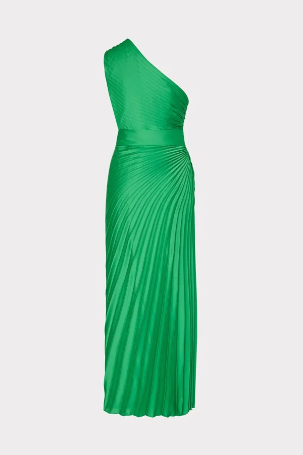 estelle_satin_dress_4-3.webp Guest Of Dresses-MILLY Estelle Satin Dress Green