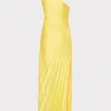 Maxi Dresses-MILLY Estelle Satin Dress Yellow