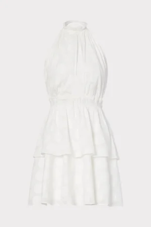 White Dresses-MILLY Evelia Reina Graphic Dot Clipping Dress White