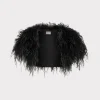 Coats & Jackets-MILLY Feather Bolero Black