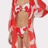 Jumpsuits & Rompers-MILLY Fiona Grand Foliage Cover-Up Red/White