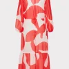 Jumpsuits & Rompers-MILLY Fiona Grand Foliage Cover-Up Red/White