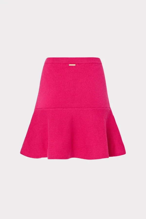 Skirts-MILLY Flare Knit Skirt Fuchsia