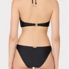 Jumpsuits & Rompers-MILLY Floral Applique Halter Bikini Top Black