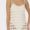 Cover-Ups-MILLY Floral Crochet Cami Mini Dress Ecru