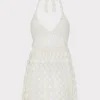 Cover-Ups-MILLY Floral Crochet Mini Cover-Up Dress Ecru