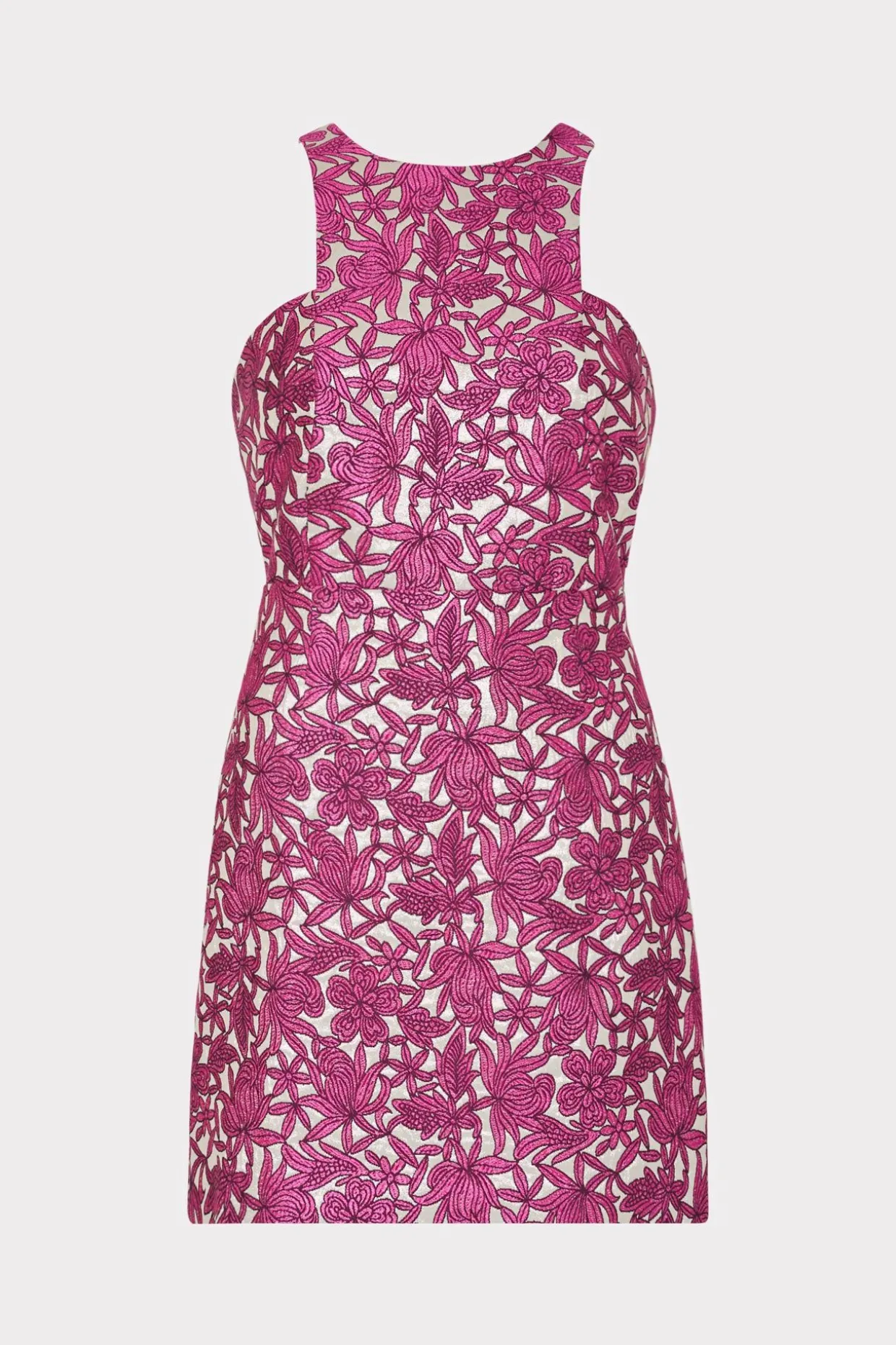 floral_jacquard_mini_dres_0.webp Jumpsuits & Rompers-MILLY Floral Jacquard Mini Dress Pink