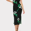 Sweaters & Knits-MILLY Floral Jacquard Strapless Midi Dress Black Multi