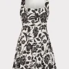 flowers_of_spain_linen_mi_0-2.webp Day Dresses-MILLY Flowers Of Spain Linen Mini Dress Black/White