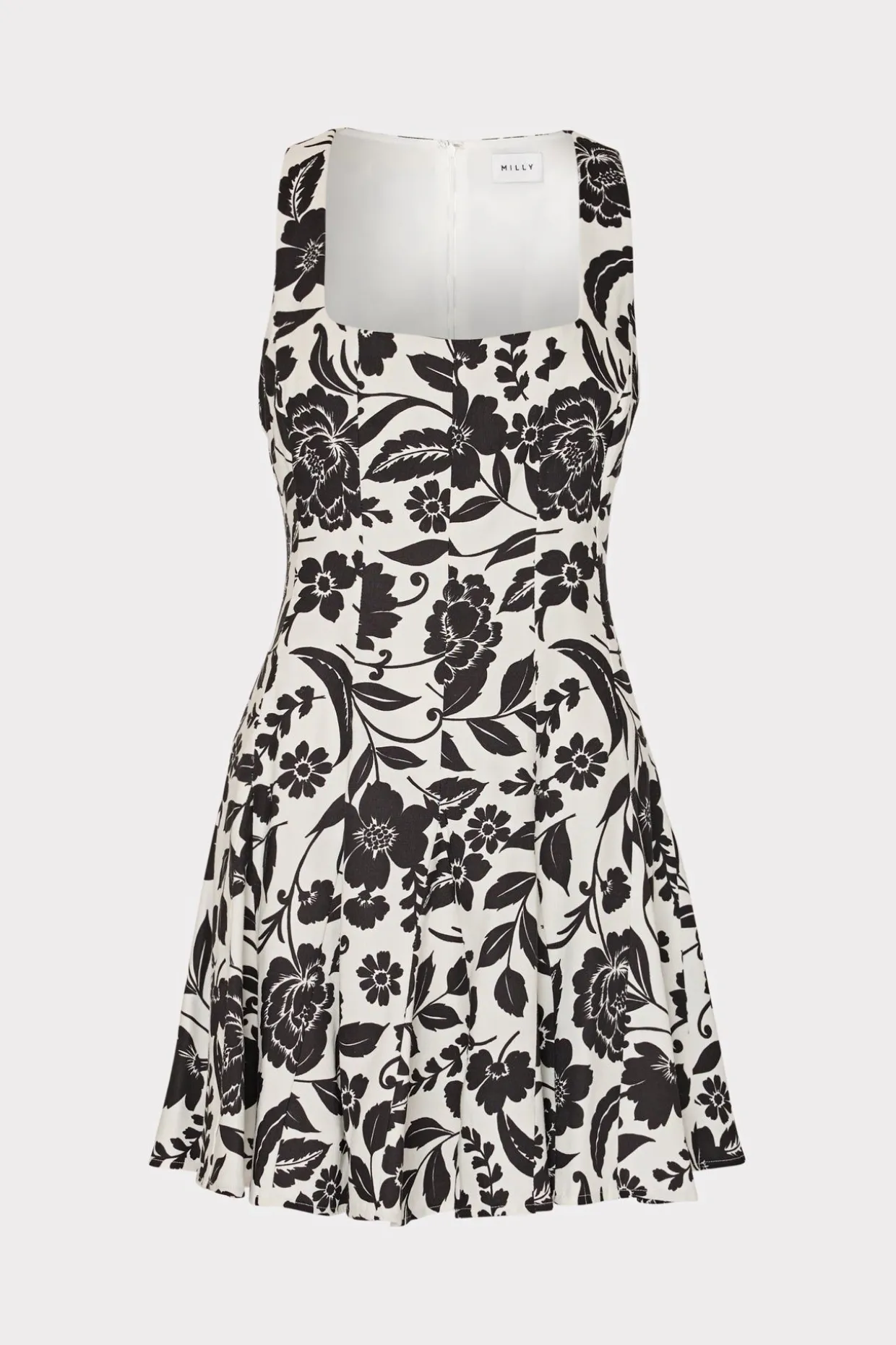 flowers_of_spain_linen_mi_0.webp Jumpsuits & Rompers-MILLY Flowers Of Spain Linen Mini Dress Black/White