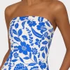 Jumpsuits & Rompers-MILLY Flowers Of Spain Linen Top Blue/White