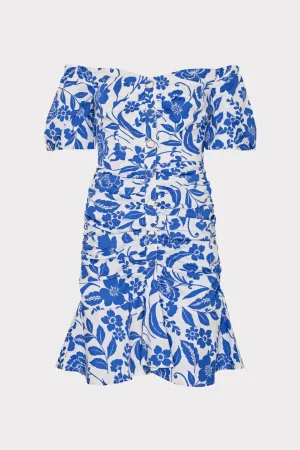 flowers_of_spain_off_the__0-3.webp Mini Dresses-MILLY Flowers Of Spain Off The Shoulder Dress Blue/White