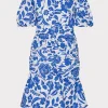 flowers_of_spain_off_the__3-2.webp Day Dresses-MILLY Flowers Of Spain Off The Shoulder Dress Blue/White
