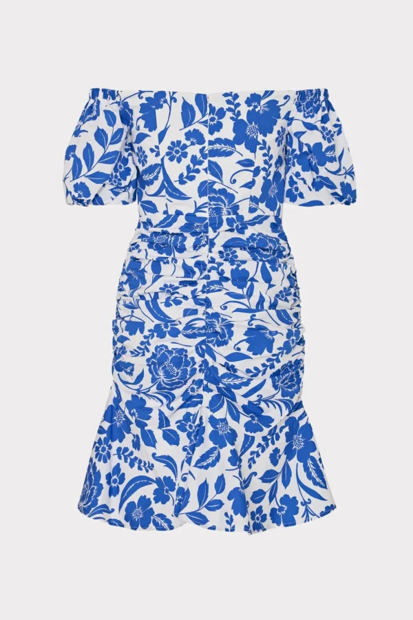 flowers_of_spain_off_the__3-2.webp Day Dresses-MILLY Flowers Of Spain Off The Shoulder Dress Blue/White