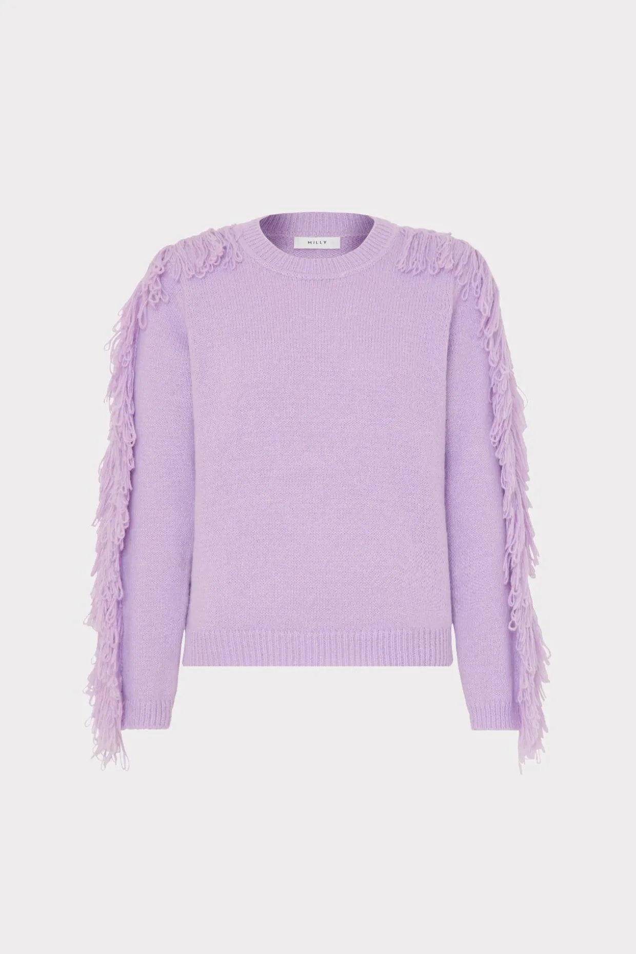 fringe_sleeve_crewneck_sw_0-1.webp Jumpsuits & Rompers-MILLY Fringe Sleeve Crewneck Sweater Lilac