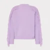 Jumpsuits & Rompers-MILLY Fringe Sleeve Crewneck Sweater Lilac