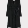 Coats & Jackets-MILLY Fringe Wool Coat Black