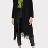 Coats & Jackets-MILLY Fringe Wool Coat Black