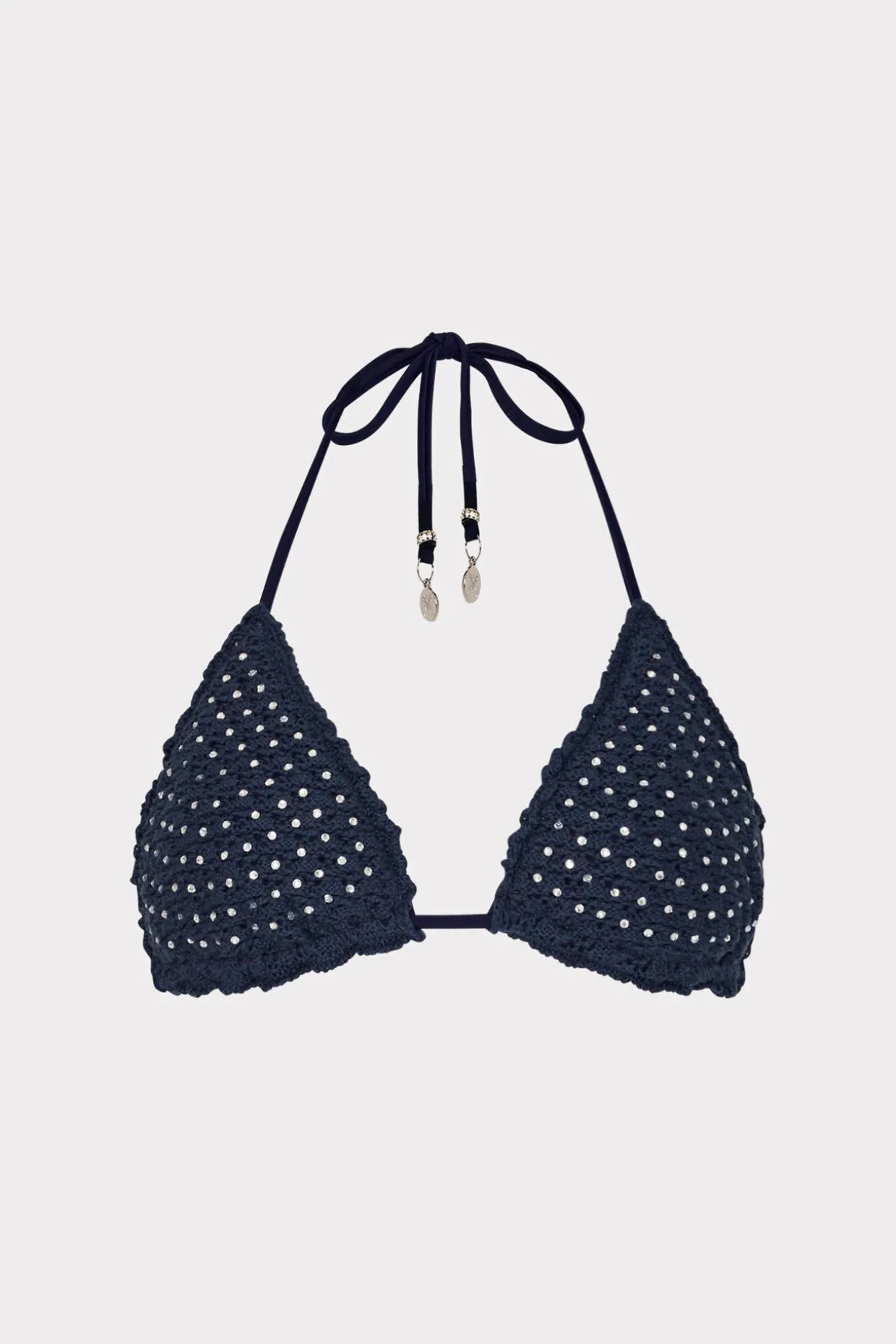 glimmer_crochet_bikini_to_0.webp Jumpsuits & Rompers-MILLY Glimmer Crochet Bikini Top With Crystal Applique Navy