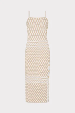 Sundresses-MILLY Gradient Zig Zag Midi Dress Natural Multi