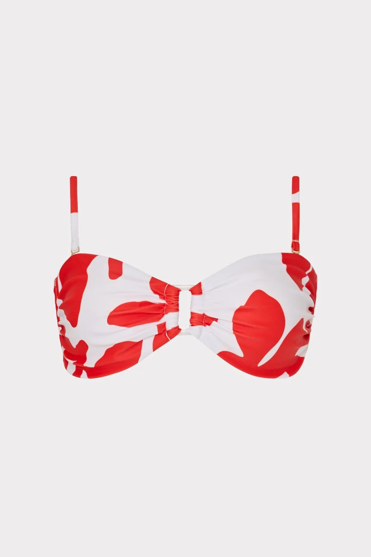 Jumpsuits & Rompers-MILLY Grand Foliage Bikini Top Red/White