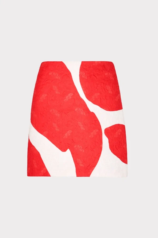 grand_foliage_modern_mini_0-2.webp Matching Sets-MILLY Grand Foliage Modern Mini Skirt Red/White