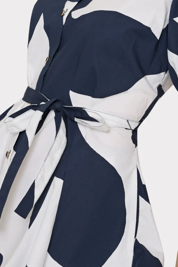 grand_foliage_poplin_dres_3-1.webp Day Dresses-MILLY Grand Foliage Poplin Dress Navy/White