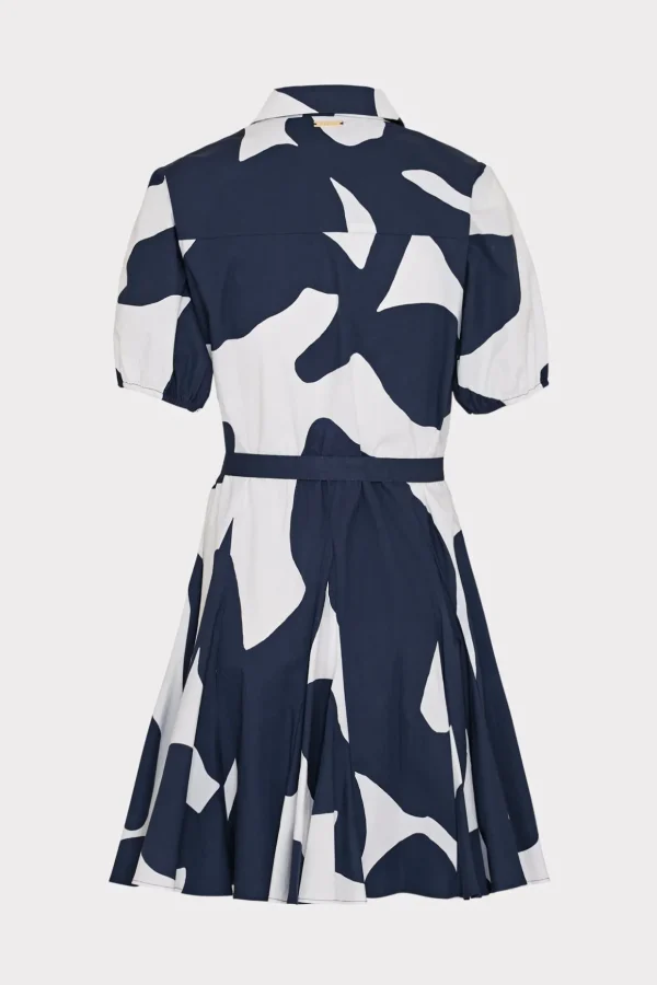 Jumpsuits & Rompers-MILLY Grand Foliage Poplin Dress Navy/White