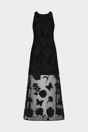 hannah_d_butterfly_embroi_0-5.webp Maxi Dresses-MILLY Hannah 3D Butterfly Embroidery Dress Black