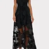 Cocktail Dresses-MILLY Hannah 3D Butterfly Embroidery Dress Black