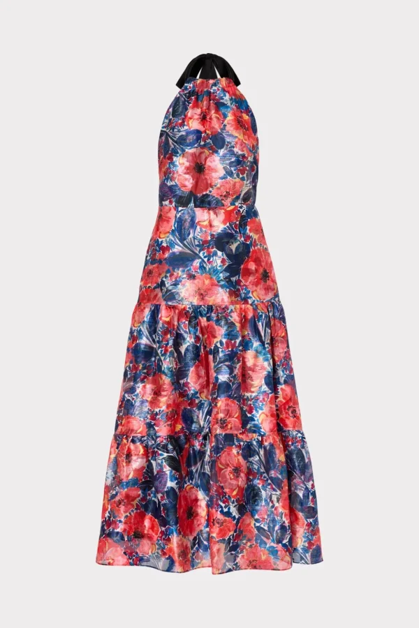 hayden_watercolor_poppy_j_0-2.webp Evening Gowns-MILLY Hayden Watercolor Poppy Jacquard Dress Red Multi