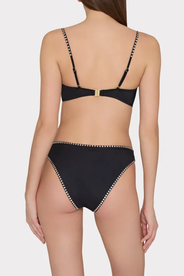 Jumpsuits & Rompers-MILLY Heat Set Embellishment Bikini Bottom Black