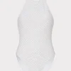 One Piece Swimsuits-MILLY Jackie Textured Waves Halter One Piece White