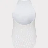 One Piece Swimsuits-MILLY Jackie Textured Waves Halter One Piece White