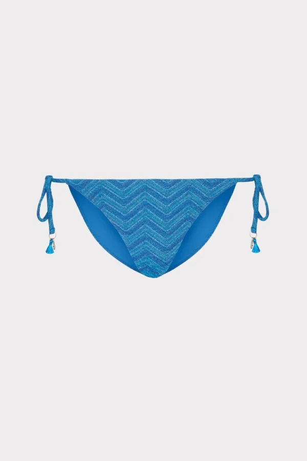 Jumpsuits & Rompers-MILLY Jacquard String Bikini Bottom Blue Multi