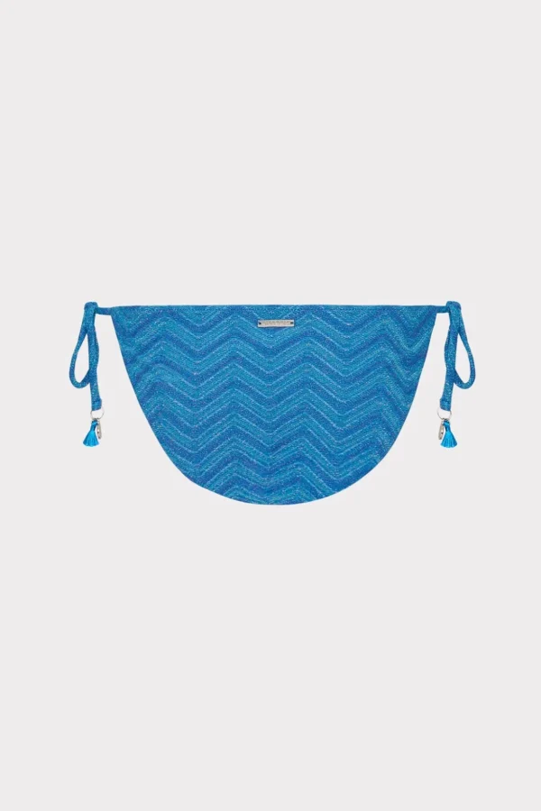 Jumpsuits & Rompers-MILLY Jacquard String Bikini Bottom Blue Multi