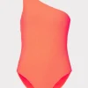 One Piece Swimsuits-MILLY Joni One Shoulder One Piece Orange