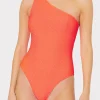 One Piece Swimsuits-MILLY Joni One Shoulder One Piece Orange