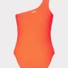 One Piece Swimsuits-MILLY Joni One Shoulder One Piece Orange