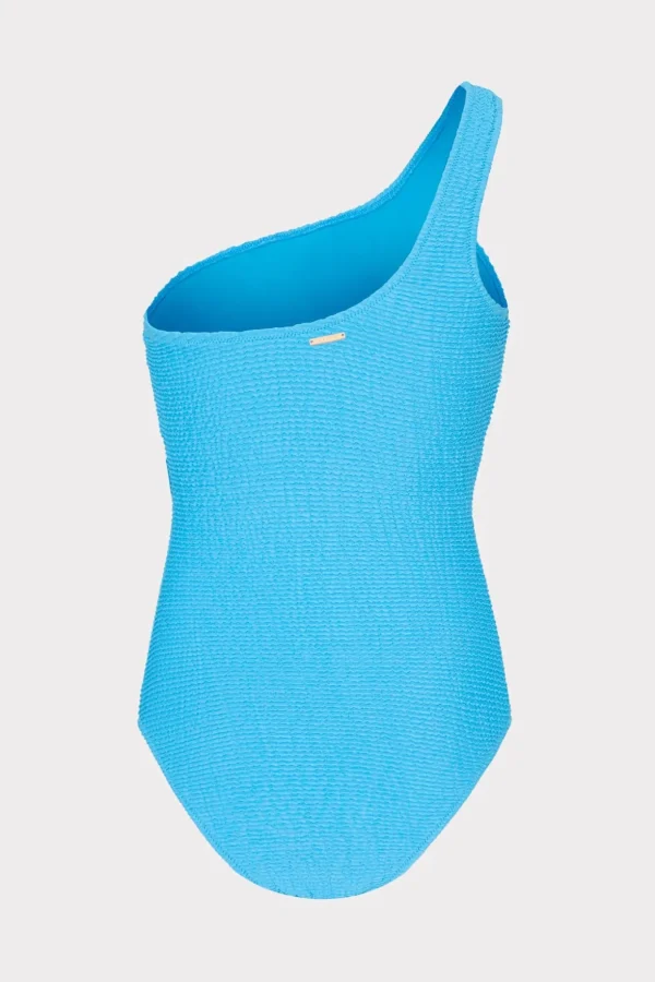 One Piece Swimsuits-MILLY Joni One Shoulder One Piece Blue