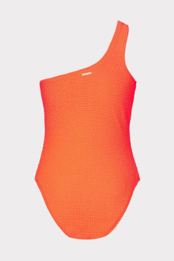 One Piece Swimsuits-MILLY Joni One Shoulder One Piece Orange