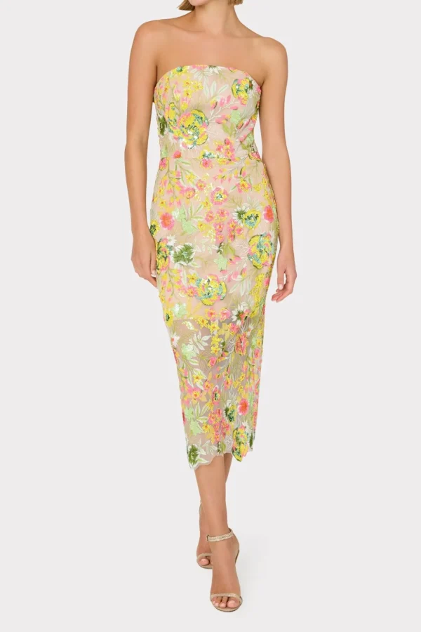 kait_botanical_petals_seq_1-3.webp Cocktail Dresses-MILLY Kait Botanical Petals Sequins Dress Green Multi