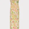 Jumpsuits & Rompers-MILLY Kait Botanical Petals Sequins Dress Green Multi