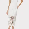 White Dresses-MILLY Kait Tile Lace Dress White
