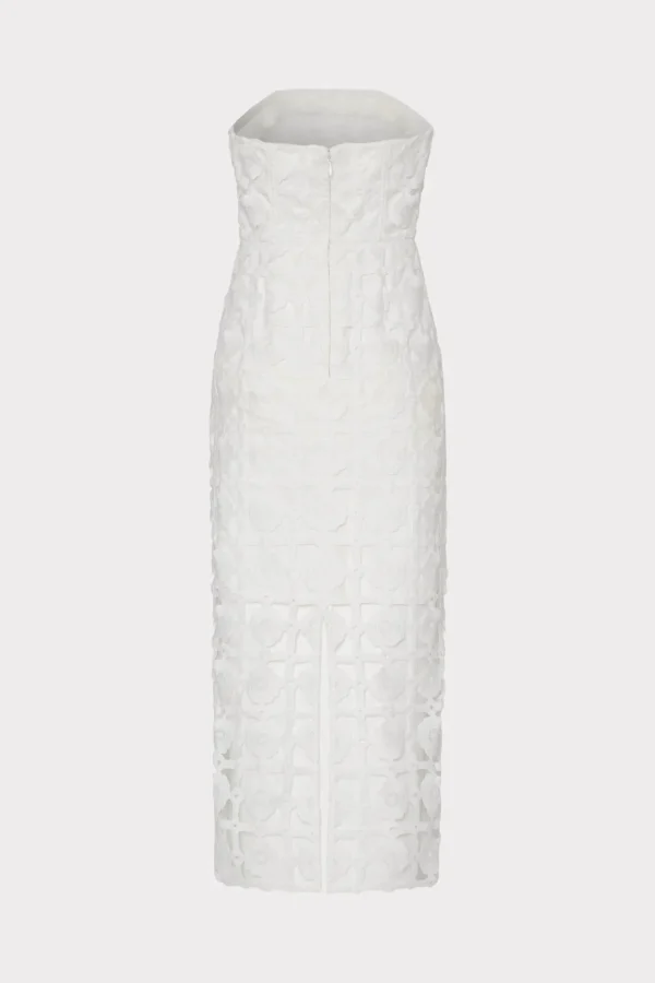 White Dresses-MILLY Kait Tile Lace Dress White