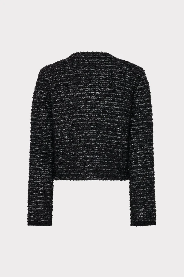 knit_textured_boucle_card_3-4.webp Sweaters & Knits-MILLY Knit Textured Boucle Cardigan Jacket Black Multi