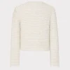 Sweaters & Knits-MILLY Knit Textured Boucle Cardigan Jacket Ecru Multi