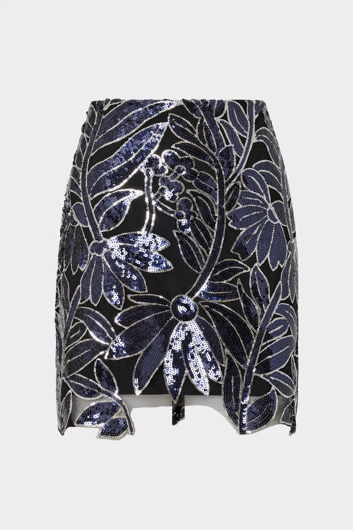 kristina_floral_sequins_s_0.webp Skirts-MILLY Kristina Floral Sequins Skirt Navy/Silver