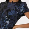 kyla_floral_sequins_dress_2.webp Jumpsuits & Rompers-MILLY Kyla Floral Sequins Dress Navy